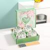 Juego de Cuencos Florales Acuarela Cerámica Plato Tazón de Arroz Vajilla Transfronteriza Caja de Regalo Estilo Ins Corazón de Niña