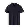Camisa polo de lapel de seda elástica de poliéster-algodón de 200 g, 40 hilos, unisex, camiseta de manga corta de verano con logo impreso