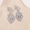Pendientes de circonita de lujo elegantes de estilo europeo y americano, nuevos y distintivos pendientes largos con borlas, pendientes de novia con flores.