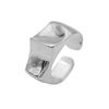 Anel Sanli Silver Coreano Prata Esterlina S925 Ângulo Torcido Convexo Irregular Anel Largo Brilhante Moda Masculino e Feminino