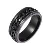 Joyería popular transfronteriza cadena para hombre anillo de descompresión giratorio de acero inoxidable tamaño estándar de EE. UU. opcional combinación multicolor
