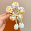 Flores de Tulipa 2025 Novo Elástico de Cabelo Doce e Fofo Acessórios de Cabelo Tridimensionais Meninas e Crianças Coque Acessórios de Cabelo Femininos