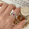 Anillo de Saturno de Lujo Ligero Diseño de Nicho Sentido de la Moda Anillo de Planeta de Circonita Anillo Abierto Elegante y Sencillo para Mujeres