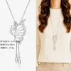 Cadena para Suéter de Collar Largo Geométrico, Accesorio de Lujo de Alta Gama, Versátil y de Moda, Colgante de Perla para Otoño e Invierno