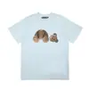 Versão Correta da Camiseta Pronta Redonda de Manga Curta Solta Palm Palm Angels Estampa de Letras Splash Transfronteiriça