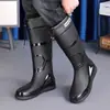 Botas de Chuva Longas Masculinas Plus Size Antiderrapantes Impermeáveis Espessadas Quentes Resistentes ao Desgaste Botas de Chuva Botas de Pesca Calçados Aquáticos Botas de Chuva