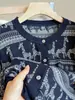 Cárdigan de Punto Jacquard con Elefantes Vintage para Mujer, Nuevo Estilo Otoño, Corte Holgado, Adelgazante, Elegante, Rejuvenecedor, Suéter de Cuello Redondo