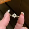 Anillo Ovalado Incrustado con Diamantes de Plata de Ley S925 para Mujer, Diseño de Nicho de Alta Gama Estilo Japonés, Popular en Xiaohongshu