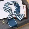 Ventas Directas de Fábrica Transmisión en Vivo Accesorios Decorativos Bufanda Larga de Seda con Flecos Doble Cara Diadema Estilo Coreano Bufanda Pequeña Rayada