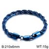 Directo de fábrica moda europea y americana joyería de acero de titanio cuerda de cáñamo en espiral tendencia hip hop cadena retorcida pulsera para parejas