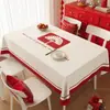 Nuevo Mantel Estilo Chino para el Año del Caballo 2026, Protector de Mesa Rojo Resistente al Calor, Cubierta Festiva para Mesa de Café