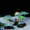 Aquário de água-viva simulação decoração de aquário rochas de água-viva fluorescentes paisagismo ornamentos de cogumelo folha de lótus água-viva falsa transparente