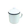 Suministro Directo de Fábrica Taza Blanca Esmaltada Taza de Té Vintage Anticuada Taza de Boca Blanca Esmaltada Taza de Agua Esmaltada Taza Esmaltada