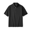 Roupa Masculina Dengjue Camiseta Masculina 220g com Zíper Curto Manga Curta Novo Estilo 2026 Design Simples Solto Camisa Polo com Gola