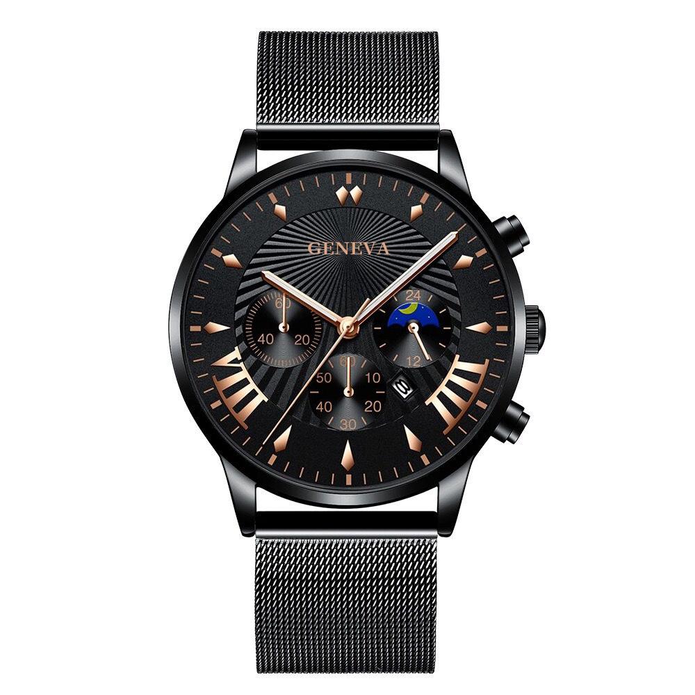 黑色网带黑壳黑面玫金刻度