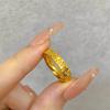 Anillo de oro de imitación con forma de loach, versión amplia y método antiguo, para hombres y mujeres, simulación de los amantes del anillo de oro vietnamita, anillo liso con hielo picado.