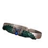Estilo Étnico Azul Quemado Retro Sutra del Corazón Pulsera de Pegamento de Pavo Real Esmalte de Cloisonné Fénix Pulsera Regalo de Cumpleaños