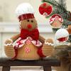 Nuevas Decoraciones Navideñas Sombrero Blanco Lazo Muñeco de Pan de Jengibre con Luz Muñeco Luminoso Diseño de Escena Navideña