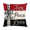 Fronha de Natal Personalizada Transfronteiriça Linho Estampado Capa de Almofada com Letras Estilo Americano Fronha de Almofada para Encosto com Árvore de Natal e Letras