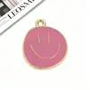 Accesorios para Joyería de Aleación DIY Colgante Esmaltado de Cara Sonriente de Dibujos Animados Pulsera Collar Llavero Colgante Pequeño Personalizado