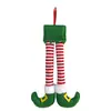 Lazo navideño de nuevo producto transfronterizo, decoración de árbol de Navidad, decoración de puerta, piernas de elfo de Papá Noel, adornos navideños