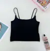 Diseño de Espalda Abierta con Anillo Metálico Top sin Mangas Sexy Caliente para Mujer con Almohadillas en el Pecho Copas Fijas Banda para el Pecho