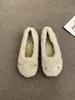Pantuflas de gamuza de tacón bajo estilo coreano, nueva colección otoño/invierno 2026, forradas para abrigar, estilo mujer, con lazo y diseño de punta poco profunda