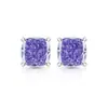 Pendientes de Cubo de Azúcar Cortado Flor de Hielo de Piedra Preciosa de Colores Más Vendidos en Tiktok, Chapados en Oro Real e Incrustados con Diamantes de Alto Carbono Super Brillantes, Dropshipping para Transmisiones en Vivo