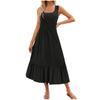 Vestido Colete de Verão Sem Mangas Transfronteiriço Europeu e Americano 2026 com Barra Fluida, Vestido Longo Casual e Elegante em Camadas com Bolso para Praia para Mulheres
