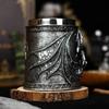 Taza de café de acero inoxidable con estatua de dragón vintage, taza de agua con alto valor de color, relieve estéreo 3D, taza de té con dragón, regalo creativo