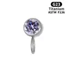 F136 Titânio Incrustado Zircônia Pingente Brincos para Lábio/Unhas Brincos para Lábio/Orelha/Osso Perfurantes Joias M0.9 Rosca Dentada Joias para Perfurantes