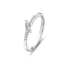 Novo Anel de Prata Esterlina S925 com Diamante Marquise Assimétrico para Mulheres Simples Francês Luxo Acessível High-End Europeu e Americano Anel de Cauda com Formato Especial