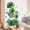 BRUP Estilo Nórdico Monstera y Palmera Areca Planta Tropical Verde Pegatinas de Pared para Sala de Estar, Dormitorio, Estudio HS4771N