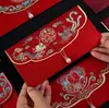 Envelope Vermelho de Pérola Estilo Chinês Casamento Retro Presente Criativo Novo Pacote Vermelho de Casamento para Casamento Mudança de Endereço
