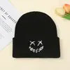 Nuevos Sombreros de Lana de Color Sólido para Otoño e Invierno para Hombres y Mujeres, Sombreros de Punto Modernos y Versátiles, Bordado Hip-Hop, Sombreros Cálidos Divertidos al por Mayor