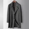 Casaco Masculino Outono e Inverno Comprimento Médio Luxo Business Lã de Alpaca Casual Quente Trench Coat de Lã Dupla Face Tendência