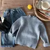 Suéter Infantil Bangcheng 2026 Nuevo Modelo de Otoño para Niños de Cuello Alto Acanalado Camiseta Base Ropa Interior Elástica de Punto para Bebé