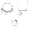 Pulsera, Collar y Anillo Temáticos de Hello Kitty, Lindos Accesorios Infantiles de Dibujos Animados, Al Por Mayor en Stock