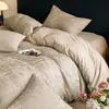 Juego de cama de cuatro piezas jacquard cepillado 100% algodón clase A años 60 Miranda alta cuenta 100% algodón puro estilo sábana ajustable s