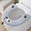 Cojín para Asiento de Inodoro Hogareño Invierno Cojín de Inodoro Modelo Universal en Forma de U con Asa Cubierta de Inodoro de Felpa Junta