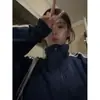 Chamarra sudadera de cuello alto con tres rayas estilo coreano para mujer, nueva de otoño 2026 para primavera y otoño, top deportivo casual de corte holgado