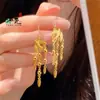 Loja Dourada Mesmo Estilo Novos Brincos Chineses de Pássaro Magpie Folha Brincos com Franja Moda Casamento Três Ouro Joias Brincos de Moda Feminina