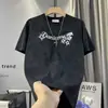 Nueva Camiseta de Manga Corta para Hombre de Verano, Cuello Redondo, Camiseta Sencilla Estampada, Holgada, Moderna, Versátil, Top Casual
