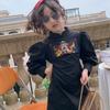 Vestido para Niña con Mangas Abullonadas, Dragón Bordado, Ajustado de Princesa, Nueva Moda Primavera 2026, Ropa Infantil al por Mayor de Comercio Exterior