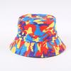 Foldable Camouflage Basin Hat Sunshade Sunscreen Fisherman Hat Color Tie-dye Hat Women's Pink All-match Casual Hat Fishing
