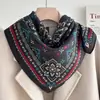 Pañuelo de Seda Estilo Chino Jardín de Suzhou, 70X70 Cm, Pañuelo Cuadrado Pequeño de Seda Artificial para Mujer, Pañuelo de Cabeza Estilo Vintage Primavera y Otoño, Pañuelo Protector de Cuello, Chal