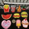 Pegatinas de tela para alimentos amor helado hamburguesa sandía helado bordado adhesivo DIY accesorios para ropa parche venta al por mayor