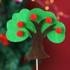Tarjeta de fieltro de árbol de Navidad inserción bosque Manzana árbol pequeño adorno para pastel de Navidad decoración para pastel de cumpleaños