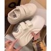 Zapatos de Punta Redonda con Suela Gruesa y Dedos Grandes para Mujer Primavera 2025 Zapatos Casuales con Velcro Zapatillas Feas Lindas Zapatos Blancos Versátiles para Aumentar la Altura