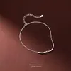 Plata de Ley 925 Geométrico Cuadrado Pequeño para Mujer Simple Nicho Lujo Accesible Estilo Ins Cool Pulsera Tobillera Envío Directo